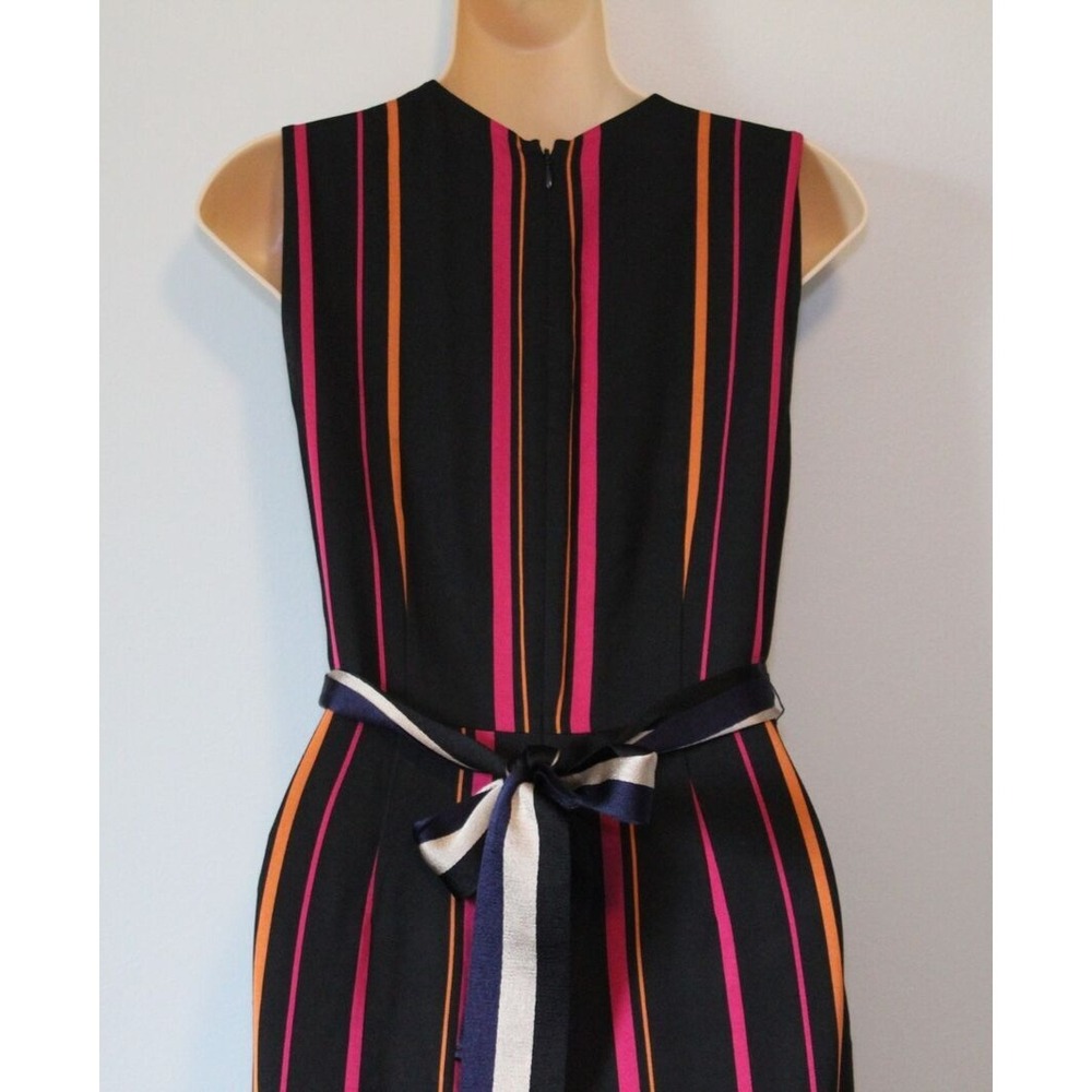 Diane Von Furstenberg Sleeveless Crossover Wide Leg Striped One-Piece Jumpsuit 0 - Picture 8 of 14